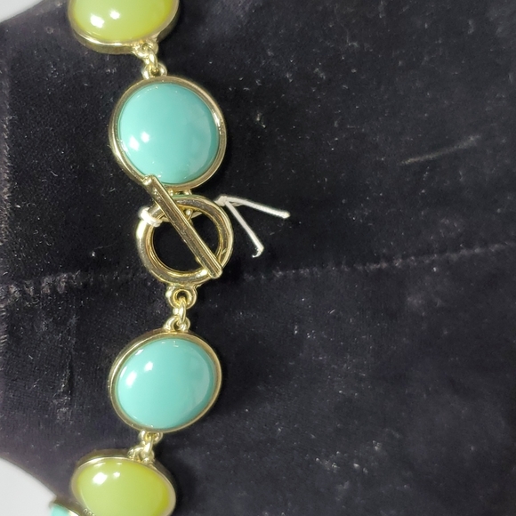 Gold Summer Statement Necklace With Glass Stones - Picture 4 of 5